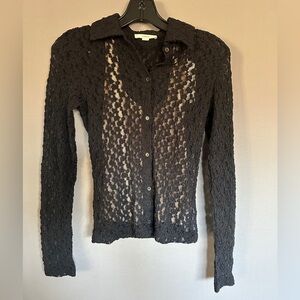 Elegant Black Lace Women's Top
